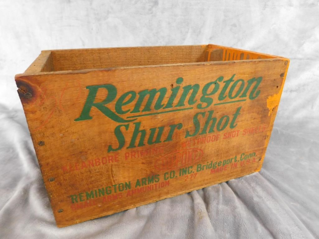 Remington "Shur Shot" Wood Ammo Crate - 8.5" x 14" x 9" - 4
