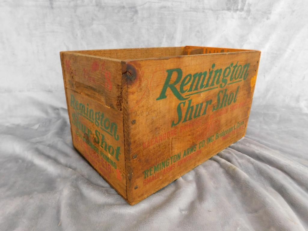 Remington "Shur Shot" Wood Ammo Crate - 8.5" x 14" x 9" - 8