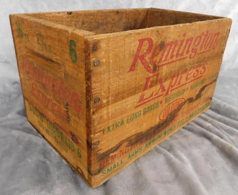 Remington "Express" Wood Ammo Crate - 8.5" x 14" x 9": See Photos For Condition and Details