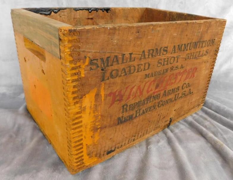 Winchester "Loaded Shot Shells" Wood Ammo Crate - 9" x 15"x 9.5": See Photos For Condition and Details