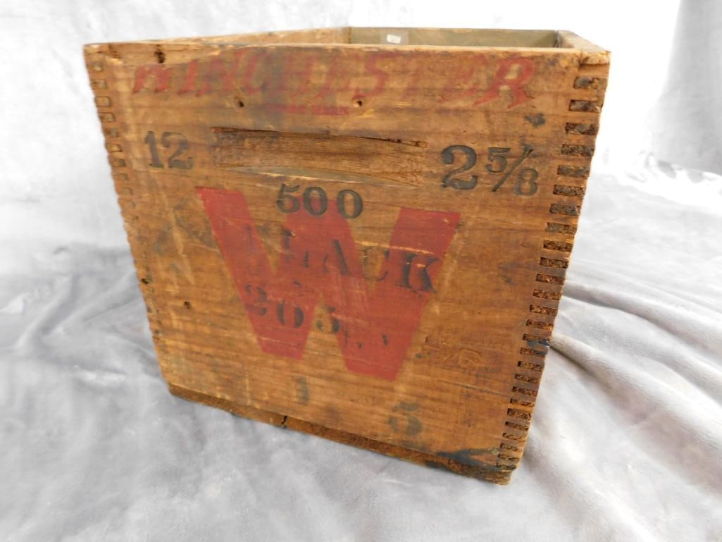 Winchester "Loaded Shot Shells" Wood Ammo Crate - 9" x 15"x 9.5" - 4