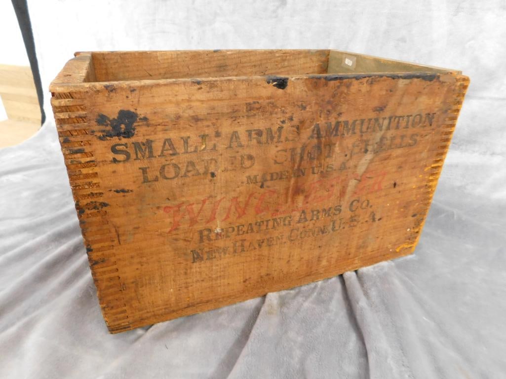Winchester "Loaded Shot Shells" Wood Ammo Crate - 9" x 15"x 9.5" - 5