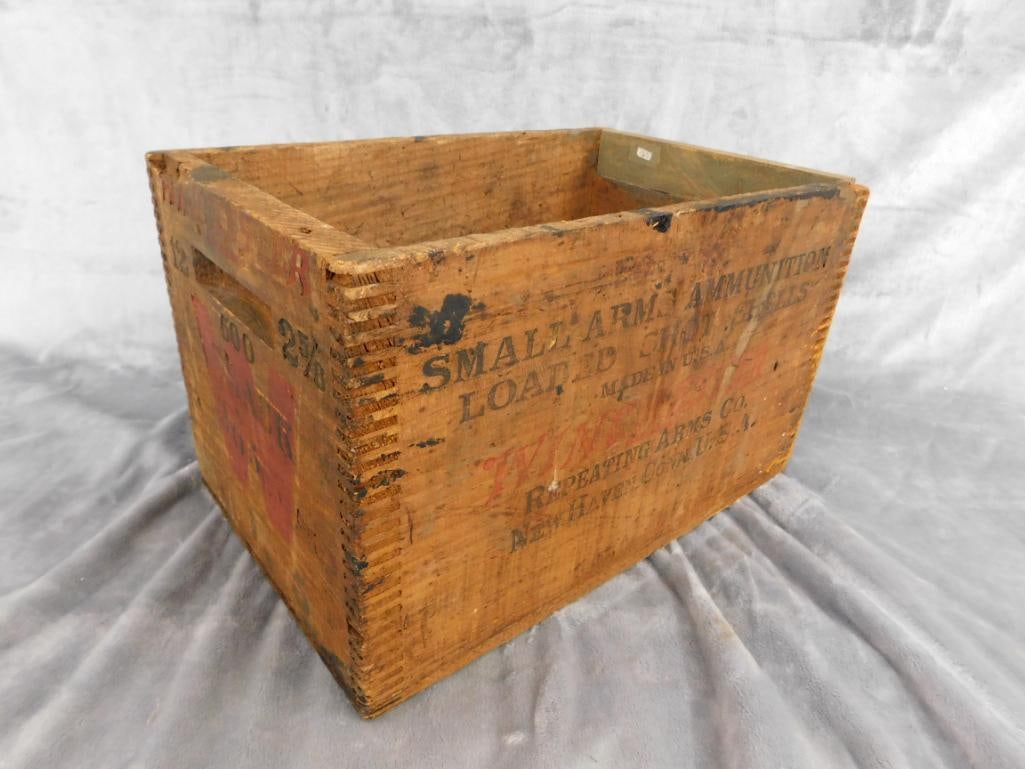 Winchester "Loaded Shot Shells" Wood Ammo Crate - 9" x 15"x 9.5" - 9