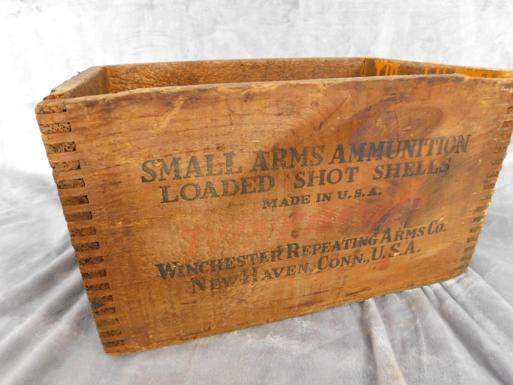 Winchester "Loaded Shot Shells" Wood Ammo Crate - 9" x 15" x 9.5" - 2