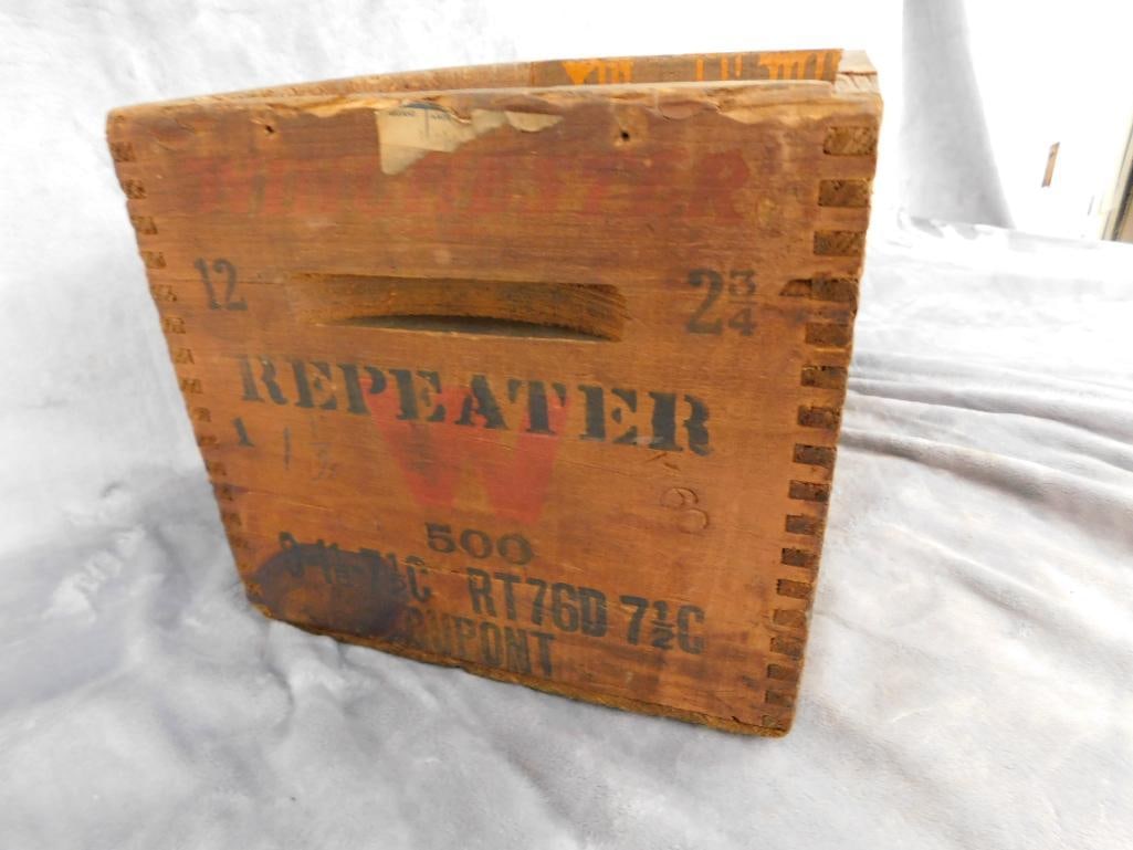 Winchester "Loaded Shot Shells" Wood Ammo Crate - 9" x 15" x 9.5" - 3