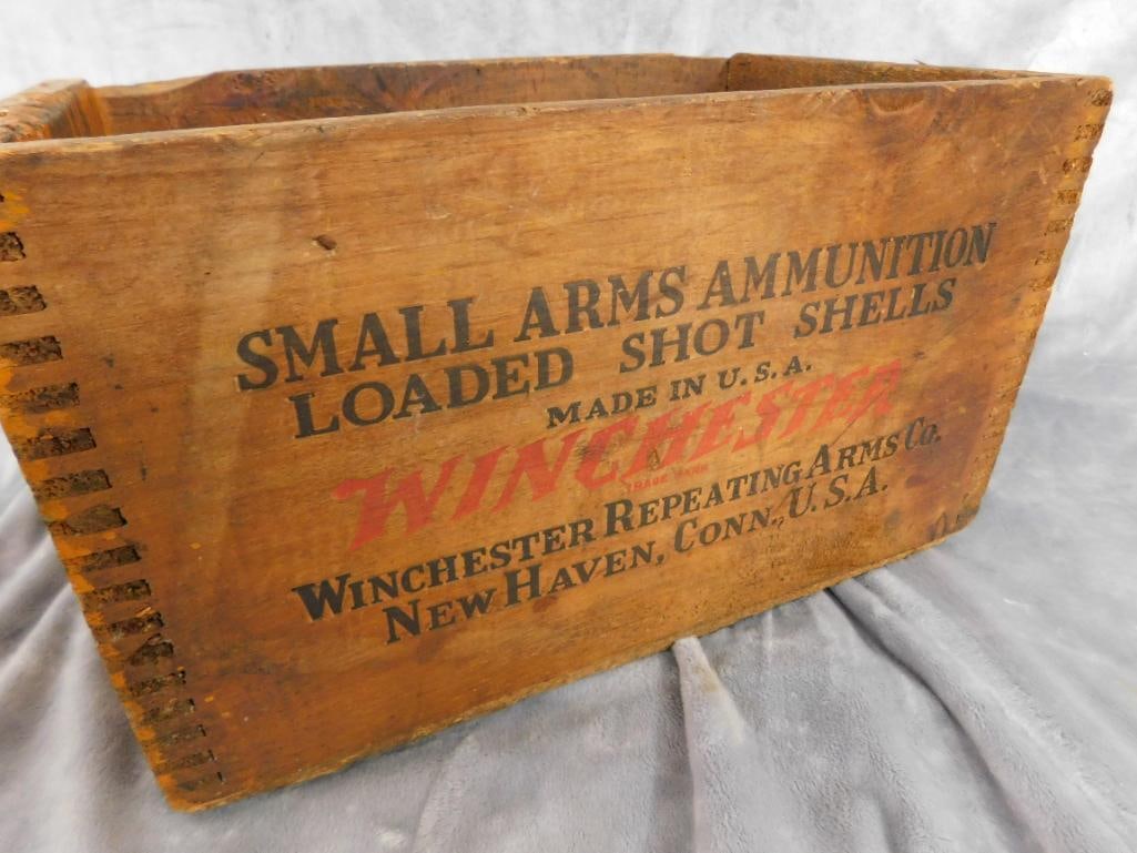 Winchester "Loaded Shot Shells" Wood Ammo Crate - 9" x 15" x 9.5" - 5