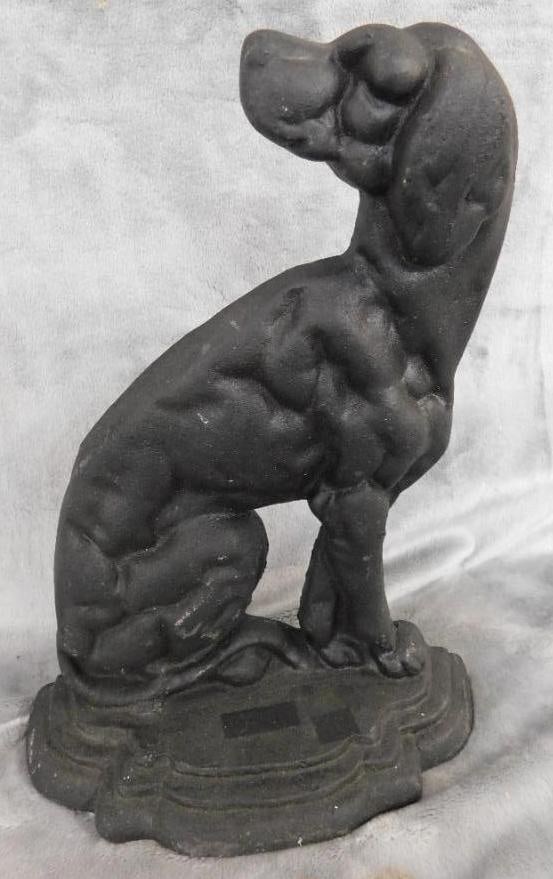 Newer Cast Iron Dog Door Stop - 11.75" x 9.75" x 3.5": See Photos For Condition and Details