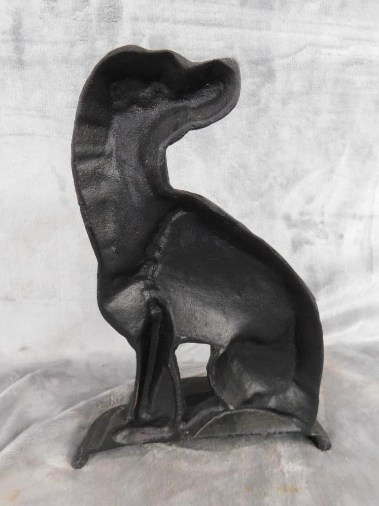 Newer Cast Iron Dog Door Stop - 11.75" x 9.75" x 3.5" - 3