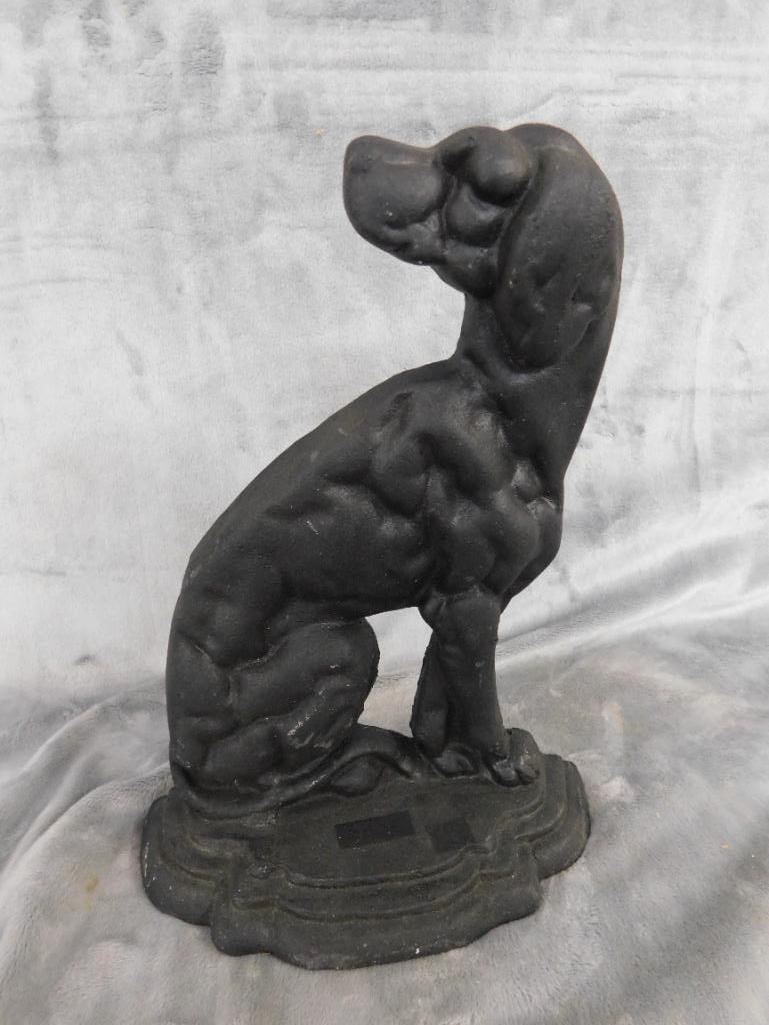 Newer Cast Iron Dog Door Stop - 11.75" x 9.75" x 3.5" - 5