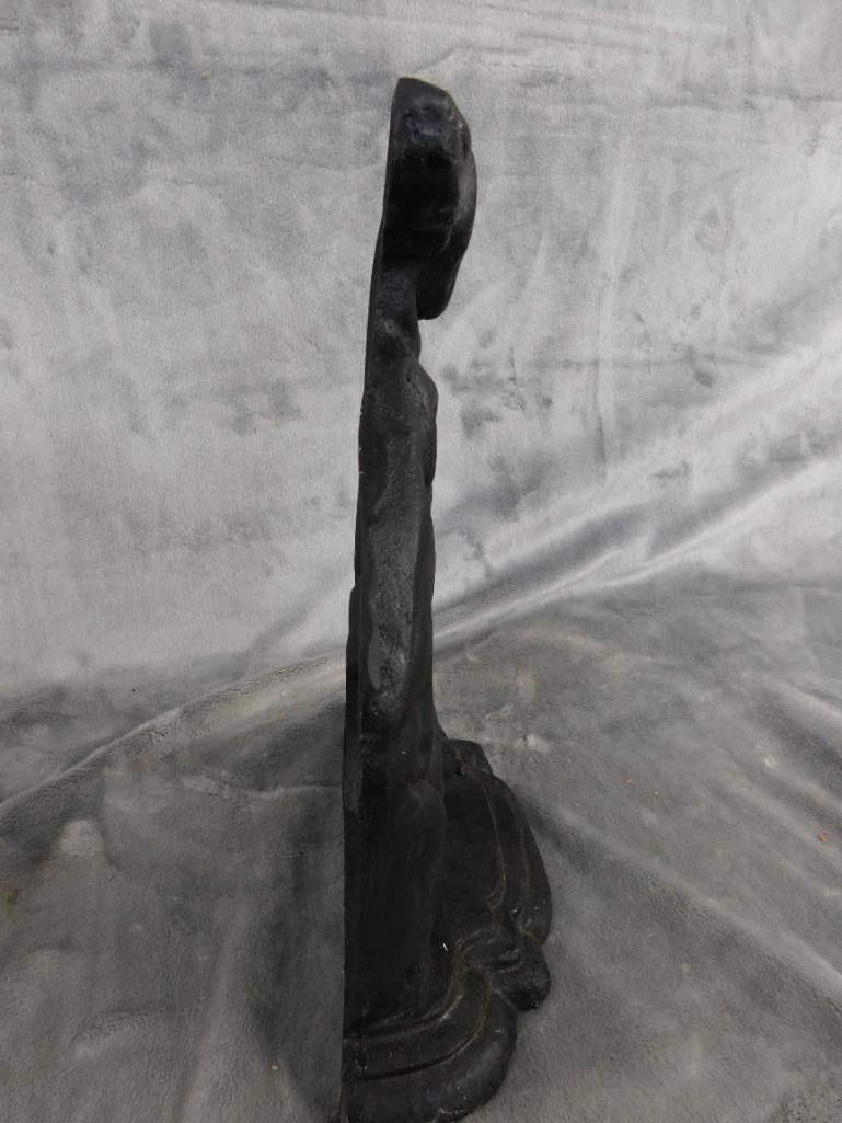 Newer Cast Iron Dog Door Stop - 11.75" x 9.75" x 3.5" - 2