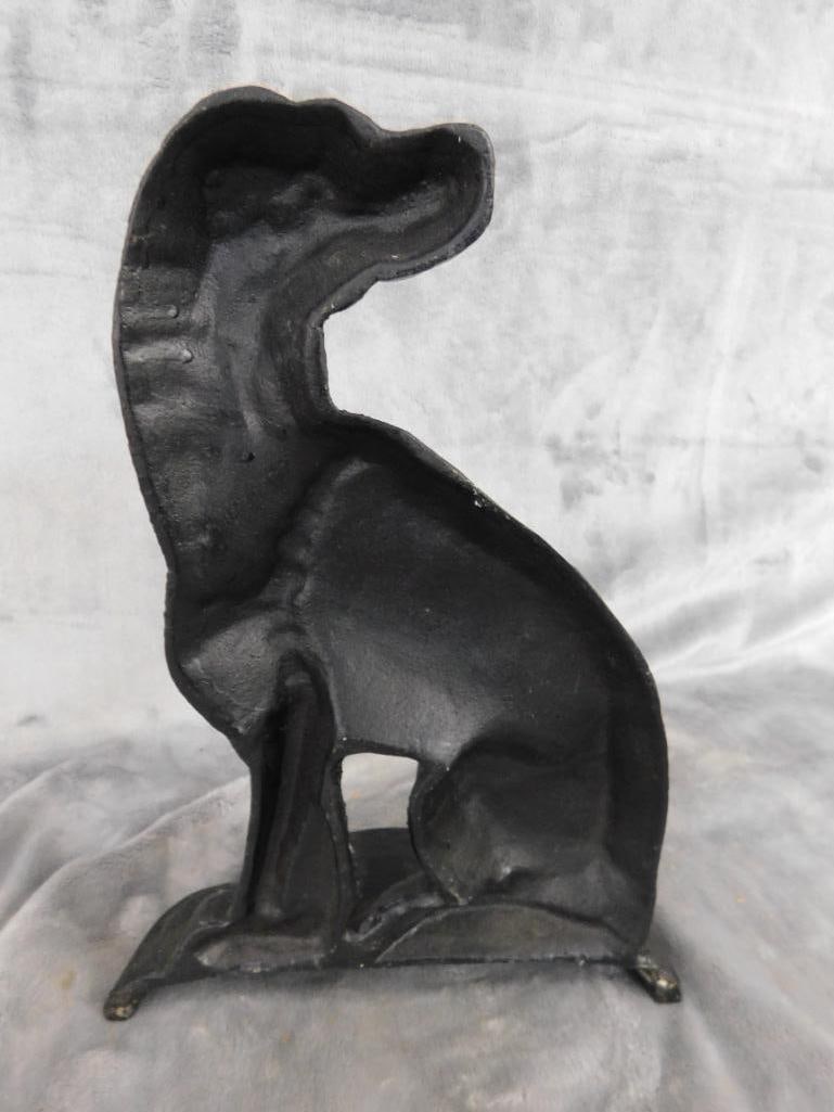 Newer Cast Iron Dog Door Stop - 11.75" x 9.75" x 3.5" - 3