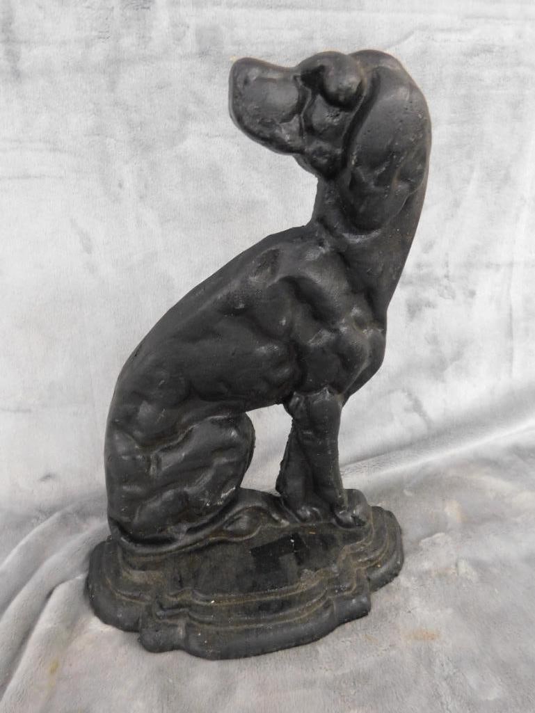Newer Cast Iron Dog Door Stop - 11.75" x 9.75" x 3.5" - 5