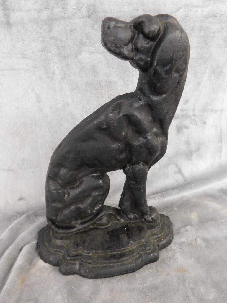 Newer Cast Iron Dog Door Stop - 11.75" x 9.75" x 3.5" - 6