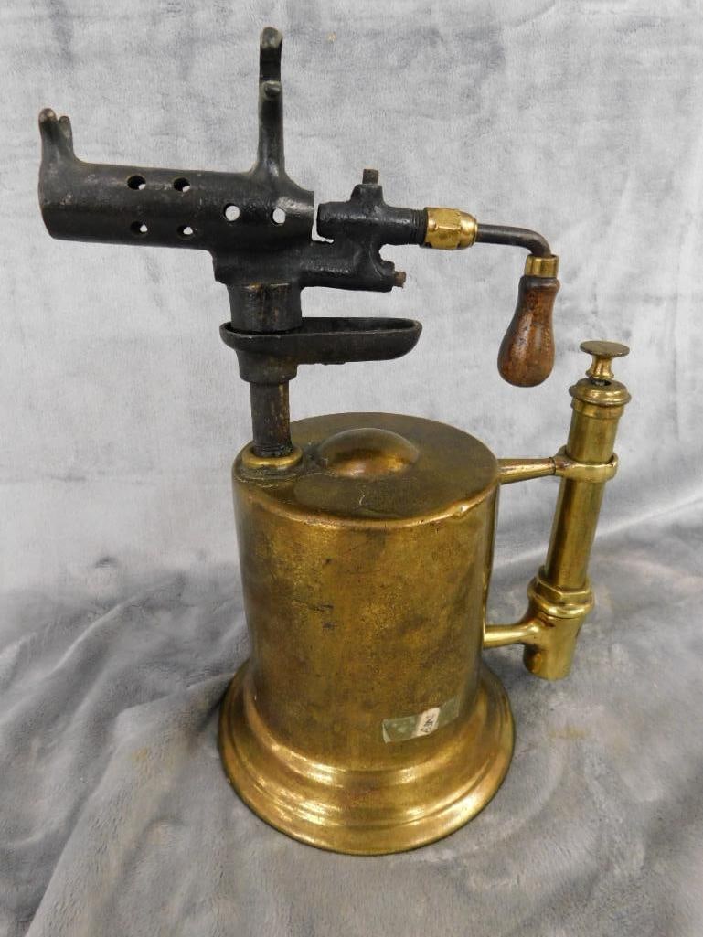 Vintage Clayton and Lambert Brass Torch - 11.25" x 8.5" x 5.75" - 10