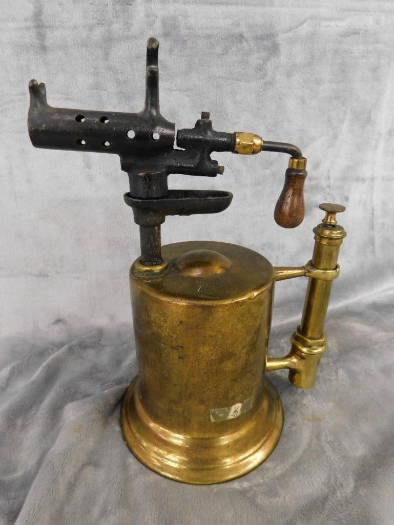 Vintage Clayton and Lambert Brass Torch - 11.25" x 8.5" x 5.75" - 9