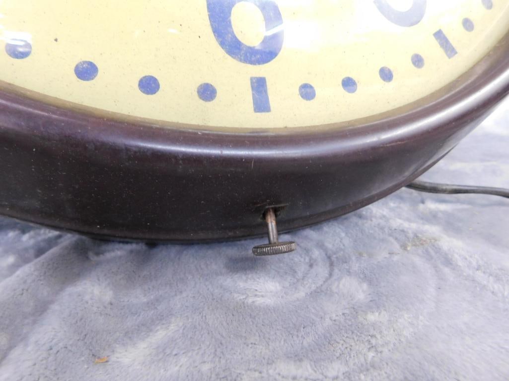 General Electric Industrial Electric Wall Clock - "Hadacol" - Needs Work - 18" x 3.25" - 4