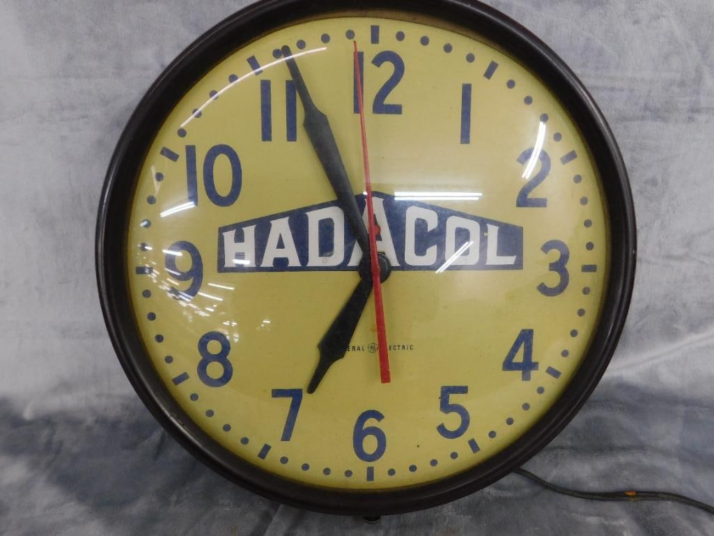 General Electric Industrial Electric Wall Clock - "Hadacol" - Needs Work - 18" x 3.25" - 7