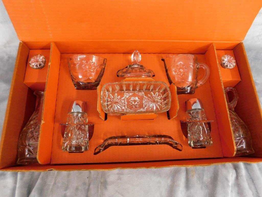 Anchor Hocking - Early American Prescut 11 Piece Table Service Set - Original Box - 700/720 - 9