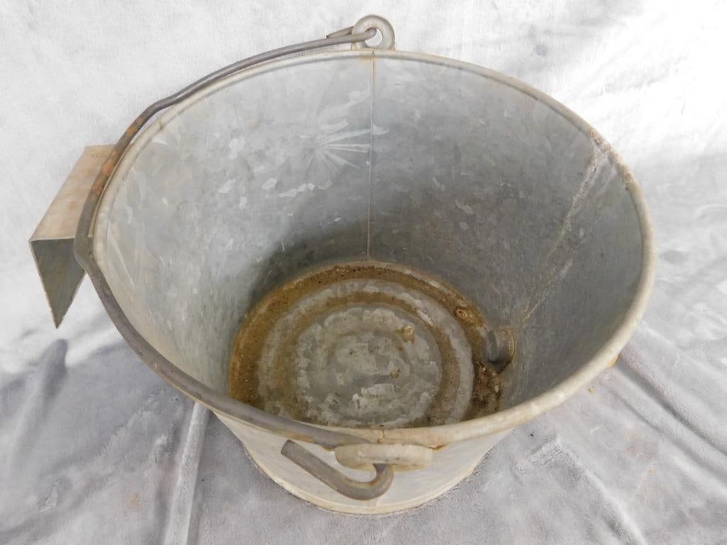 Galvanized Steel Nipple Pale - 8" x 15"x 10" - "Nipple" Has Dry Rotted - 2