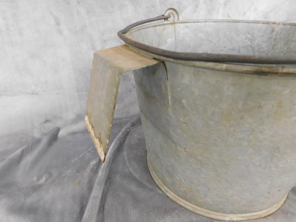 Galvanized Steel Nipple Pale - 8" x 15"x 10" - "Nipple" Has Dry Rotted - 3