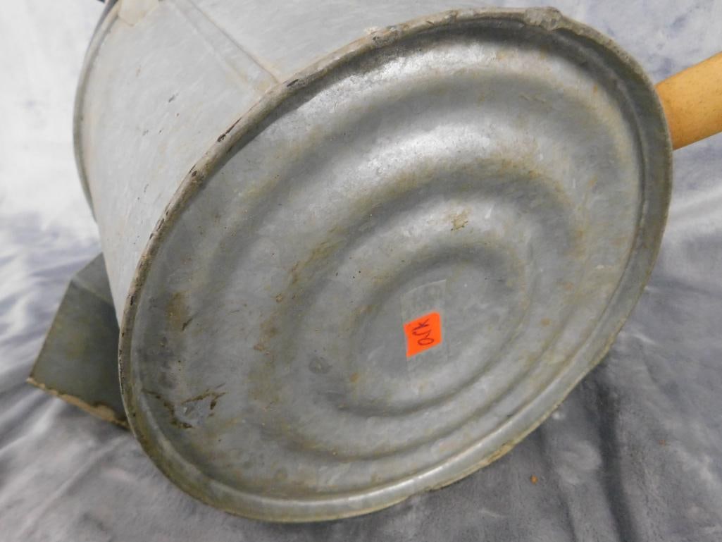 Galvanized Steel Nipple Pale - 8" x 15"x 10" - "Nipple" Has Dry Rotted - 6