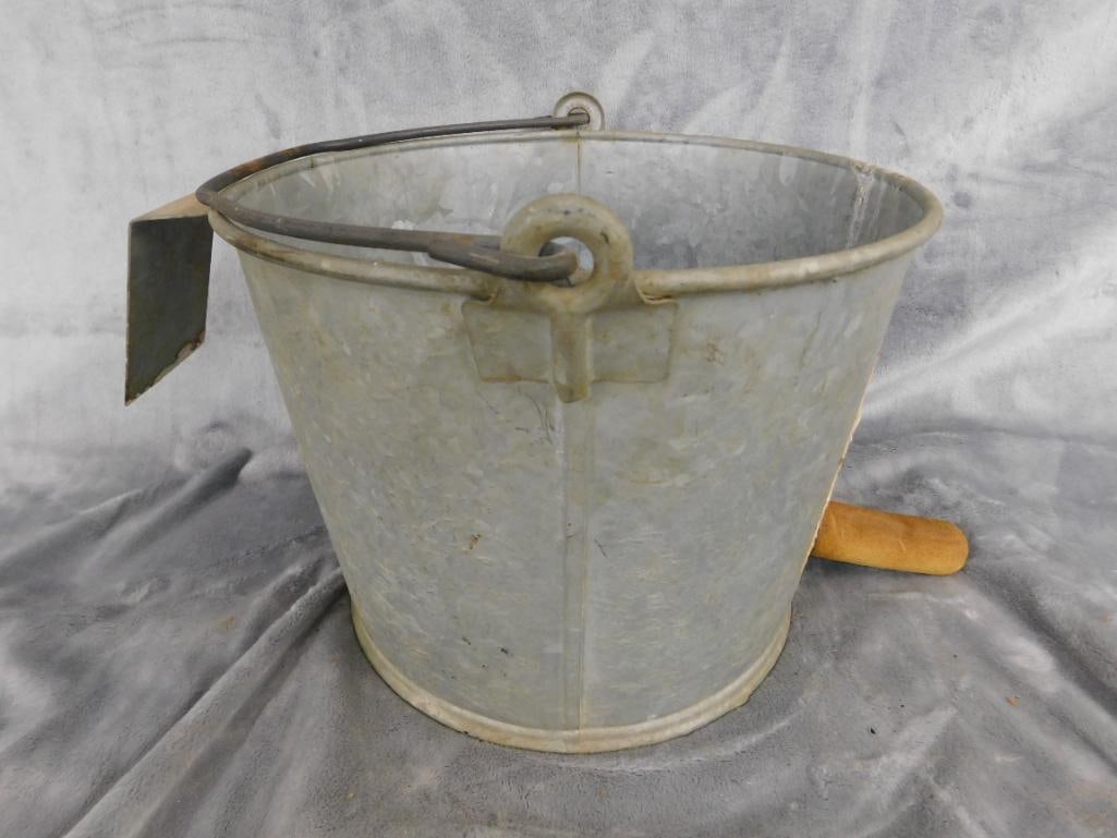 Galvanized Steel Nipple Pale - 8" x 15"x 10" - "Nipple" Has Dry Rotted - 8