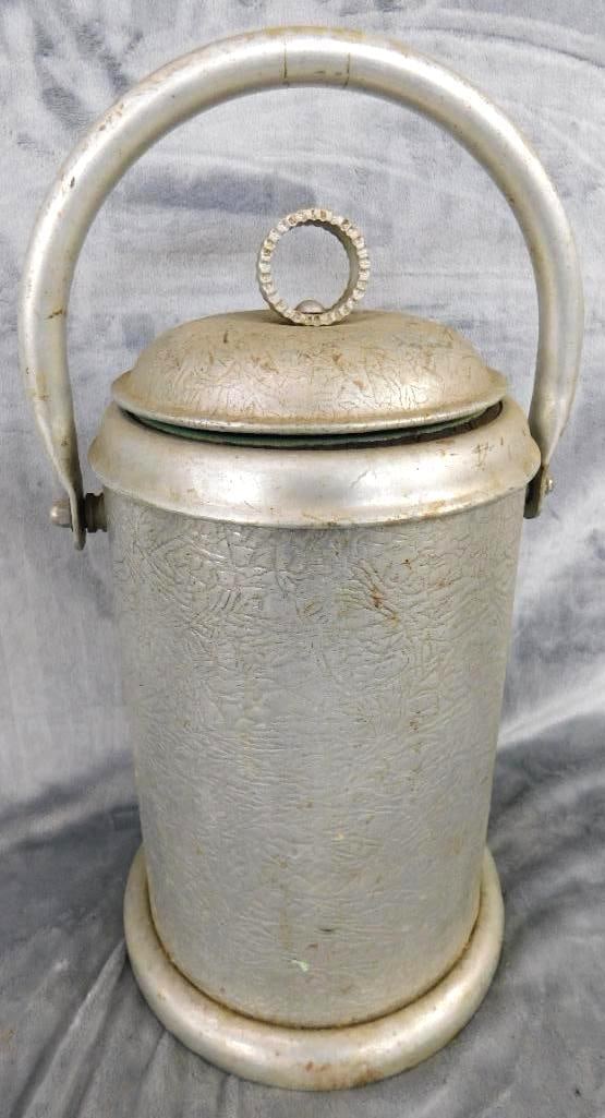 Vintage Aluminum Bottle Cooler with Porcelain Insulator - 15" x 8.5": See Photos For Condition and Details