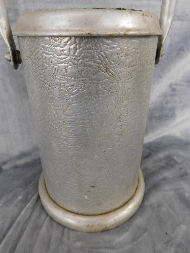 Vintage Aluminum Bottle Cooler with Porcelain Insulator - 15" x 8.5" - 4