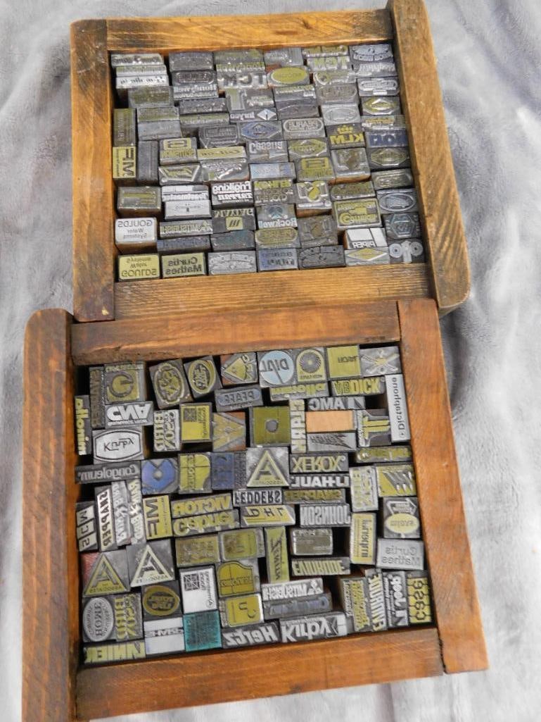 2 Trays Full of Mini Advertising Printers Blocks - 15