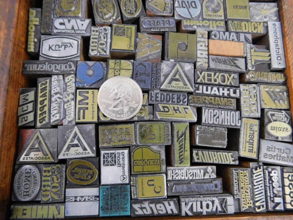 2 Trays Full of Mini Advertising Printers Blocks - 9