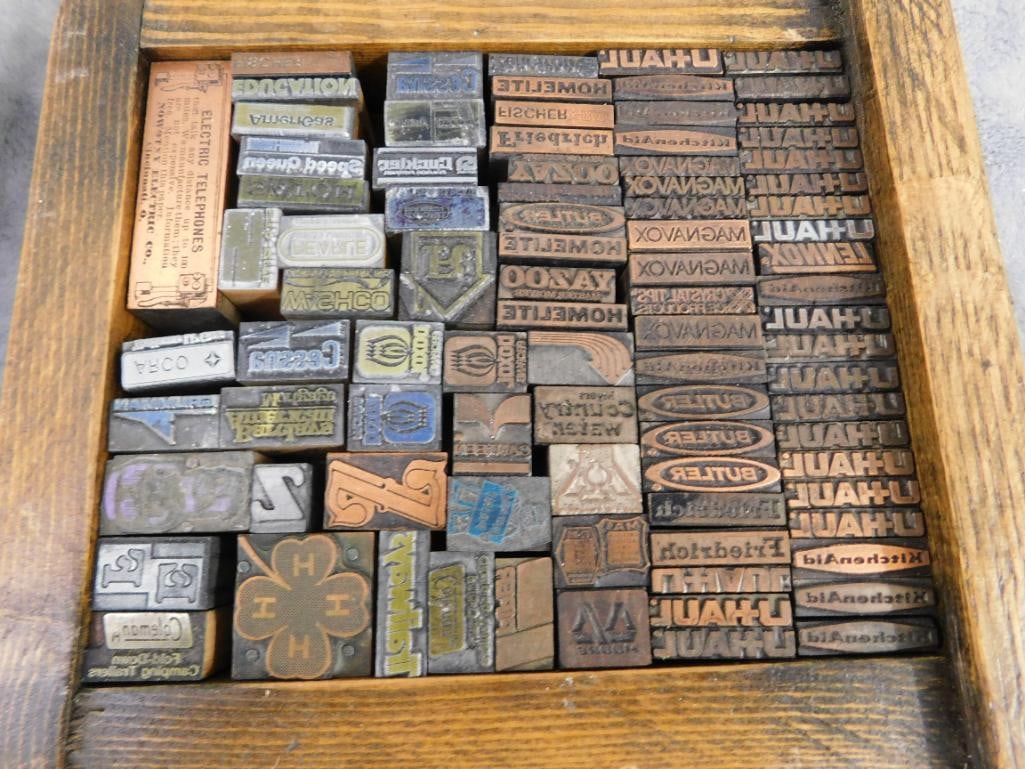 1 Trays Full of Mini Advertising Copper Printers Blocks - 10