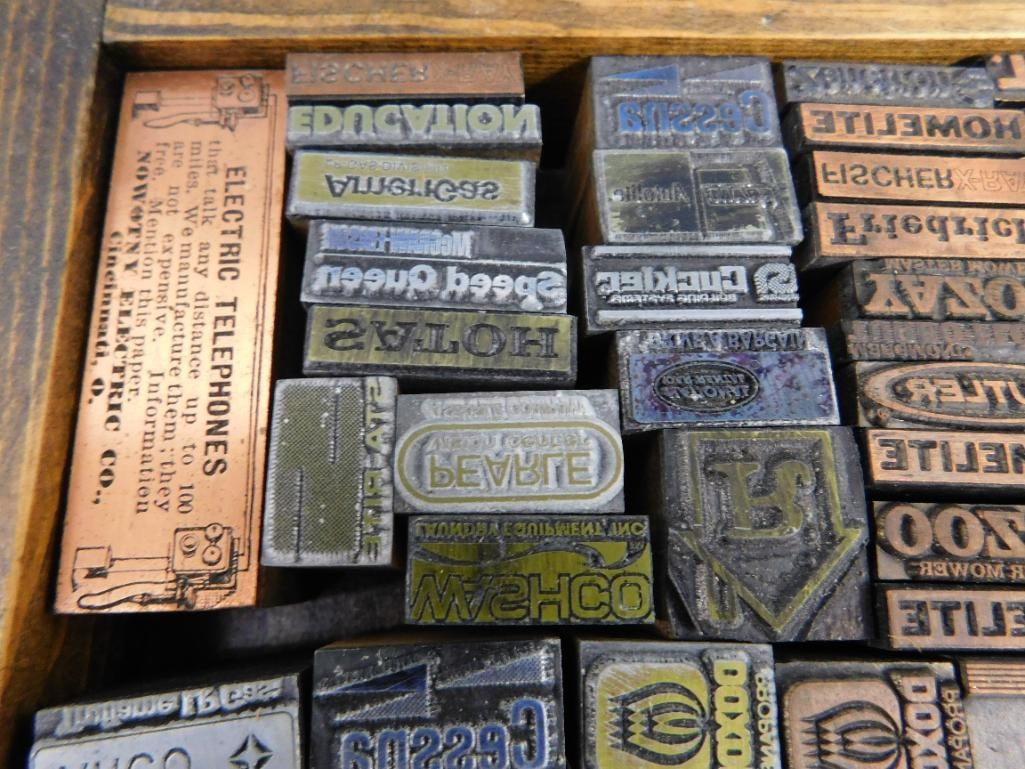 1 Trays Full of Mini Advertising Copper Printers Blocks - 3