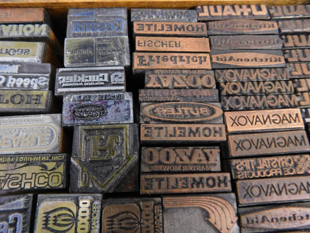 1 Trays Full of Mini Advertising Copper Printers Blocks - 4