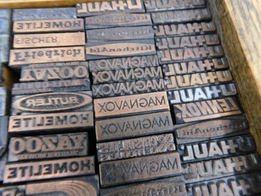 1 Trays Full of Mini Advertising Copper Printers Blocks - 5