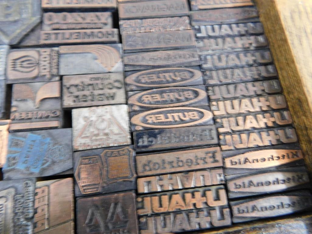 1 Trays Full of Mini Advertising Copper Printers Blocks - 6