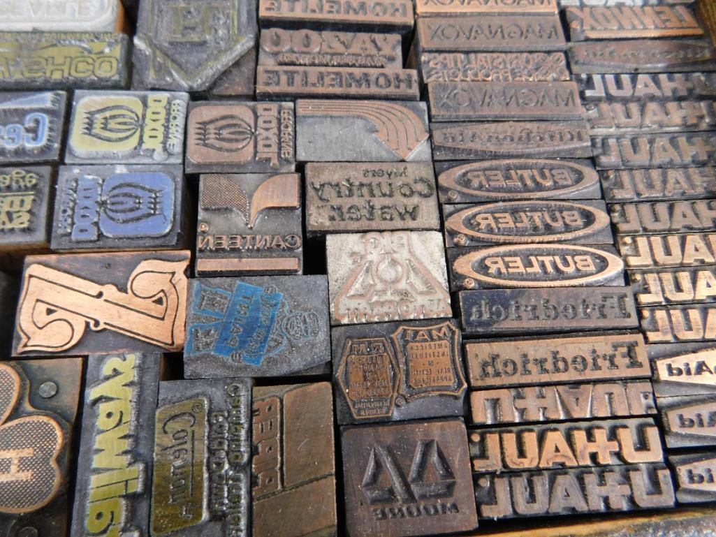 1 Trays Full of Mini Advertising Copper Printers Blocks - 7