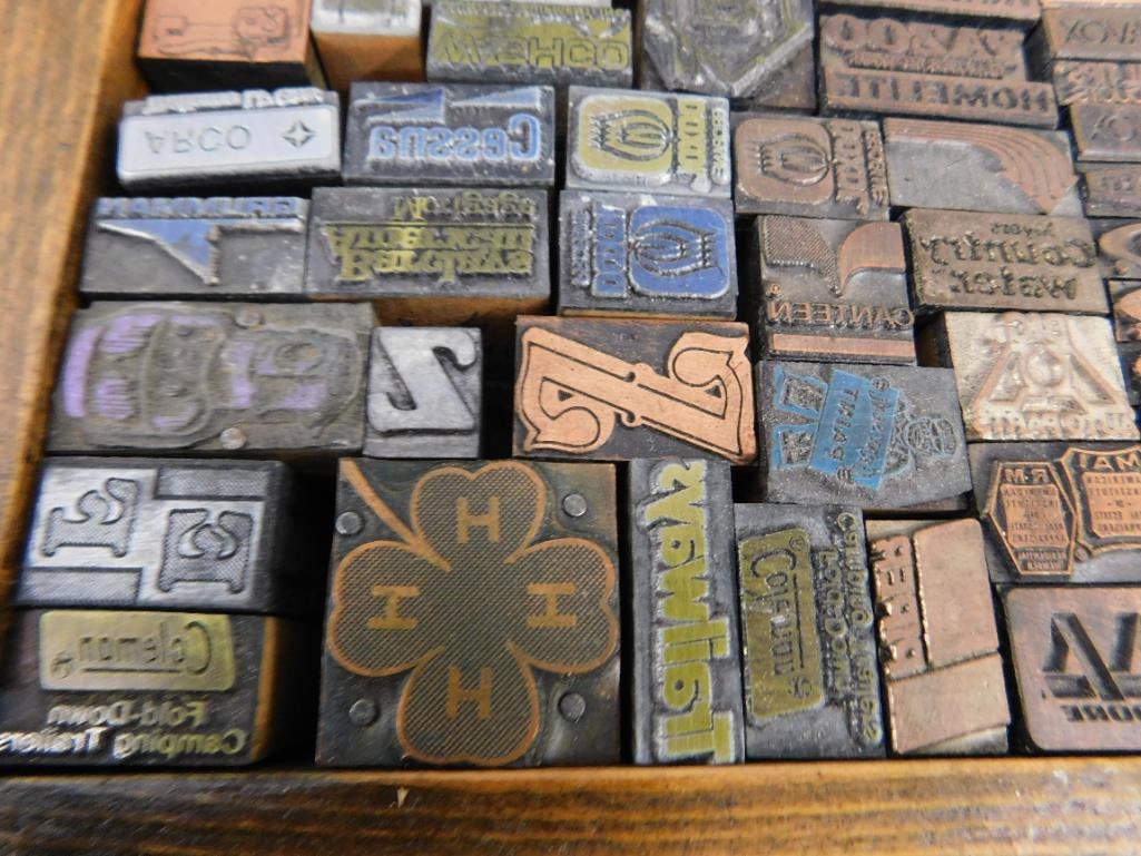 1 Trays Full of Mini Advertising Copper Printers Blocks - 8