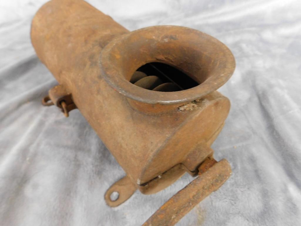 Vintage Cast Iron Tobacco Grinder - 5" x 11" x 15.5" - 3