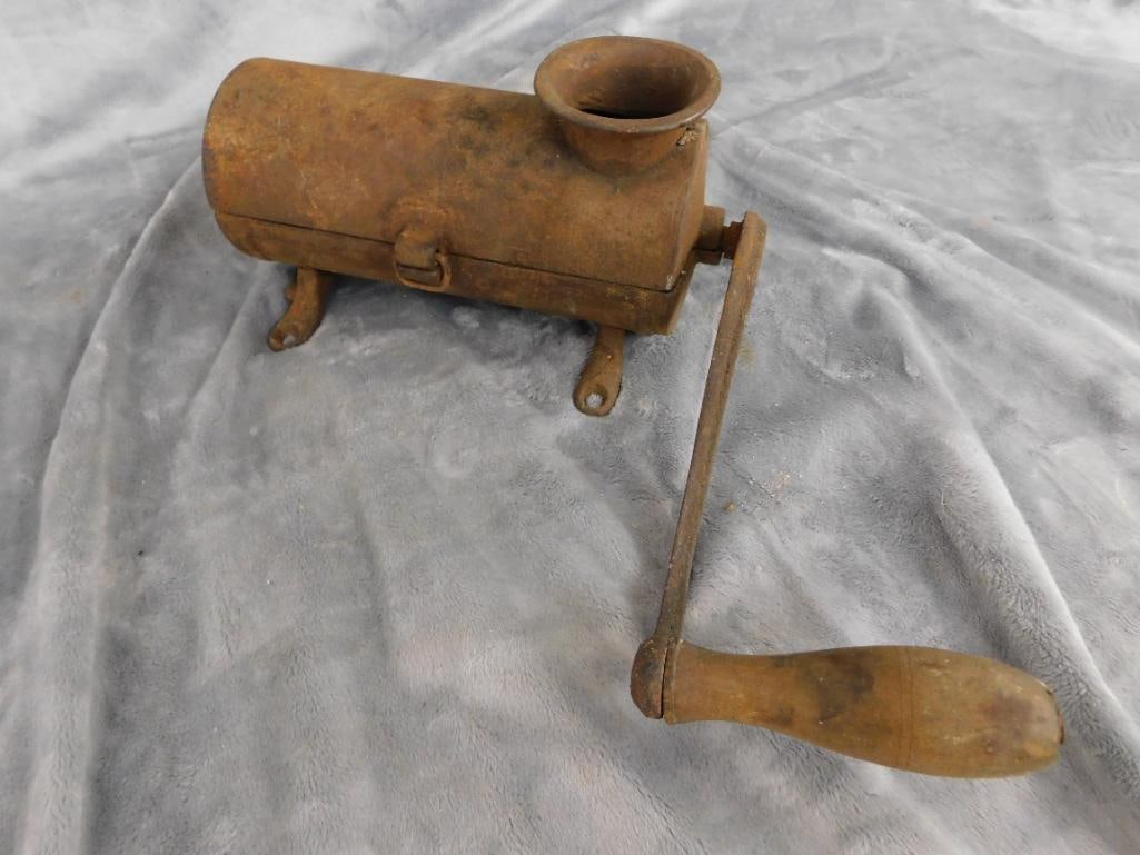 Vintage Cast Iron Tobacco Grinder - 5" x 11" x 15.5" - 8