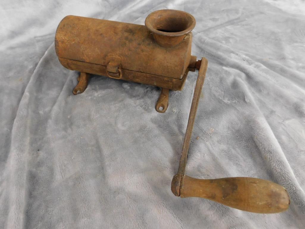 Vintage Cast Iron Tobacco Grinder - 5" x 11" x 15.5" - 9