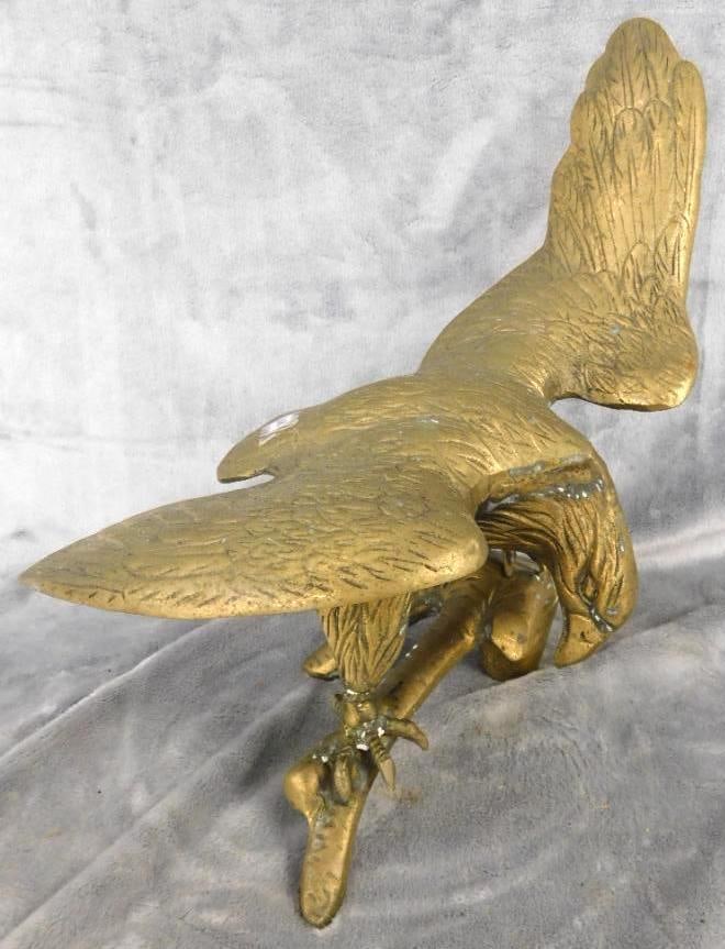 Brass Eagle Figure - 11.25" x 12" x 7": See Photos For Condition and Details