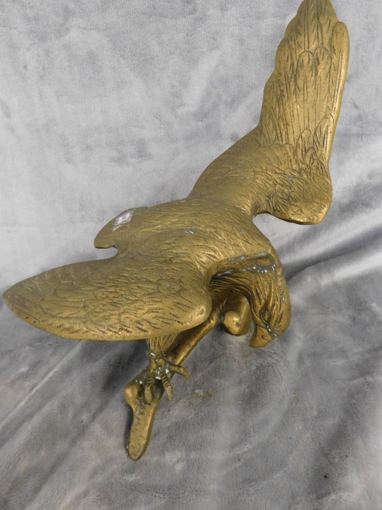 Brass Eagle Figure - 11.25" x 12" x 7" - 9