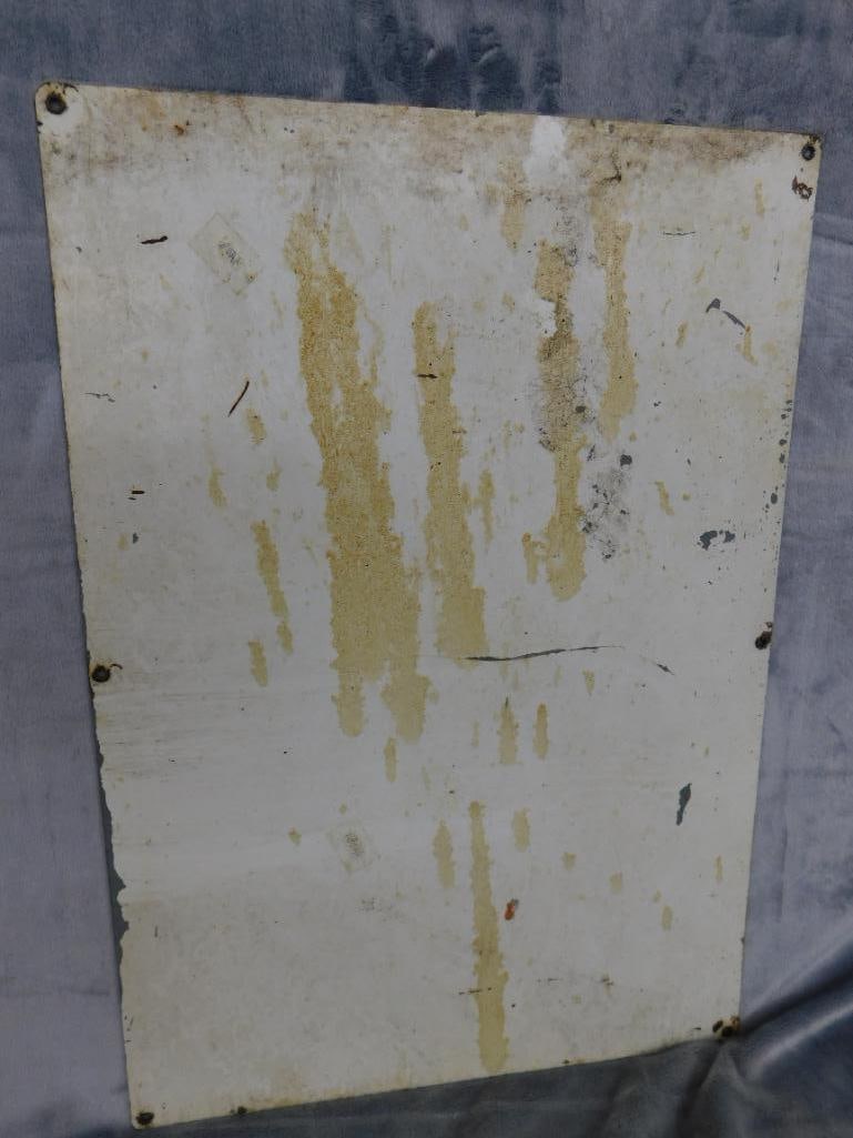 Vintage "Poison Gas - Keep Away" Painted Metal Sign - 20" x 14" - 5