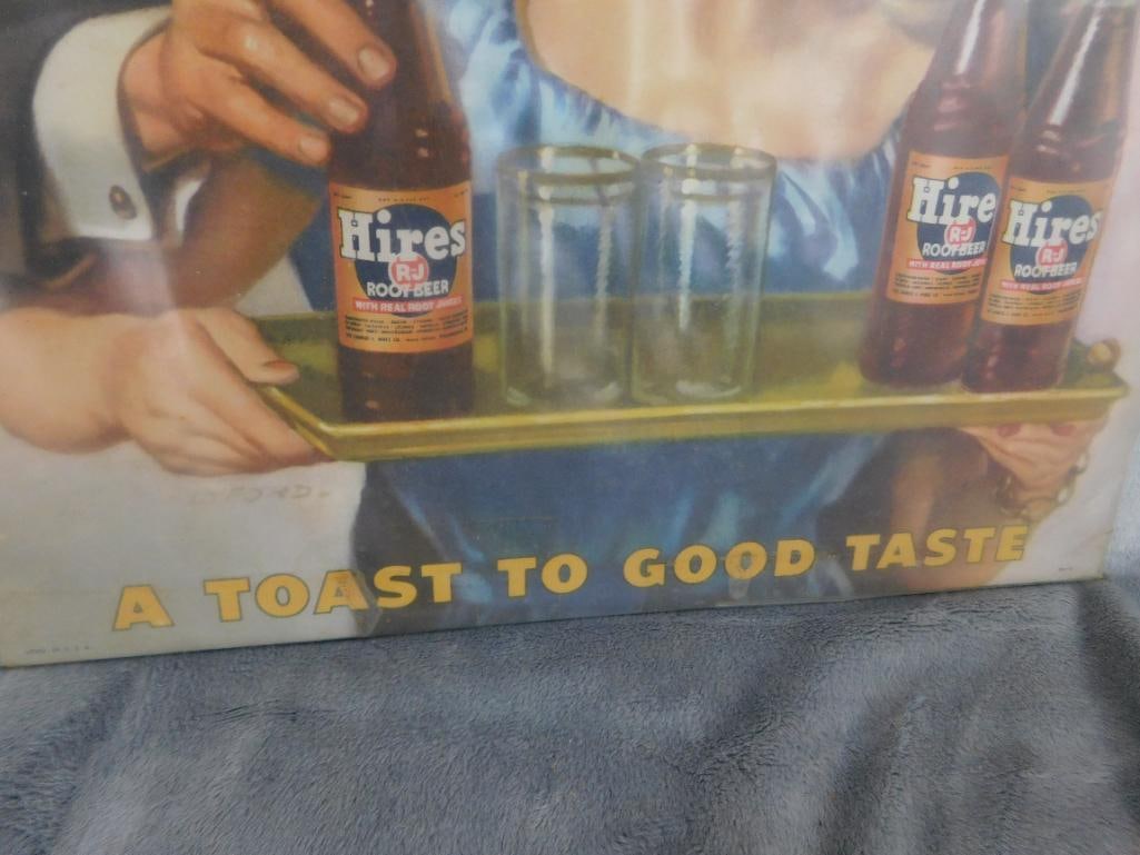 Vintage 1950s Hires Root Beer Advertising Lithograph - 16" x 12" - 5