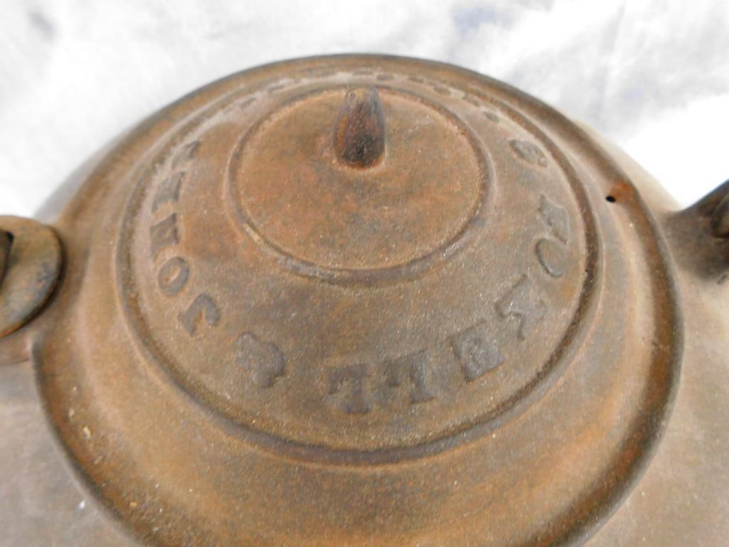 Vintage Foxell Jones Cast Iron Coffee Pot - Troy NY - 8.5" x 13" x 10" - 2