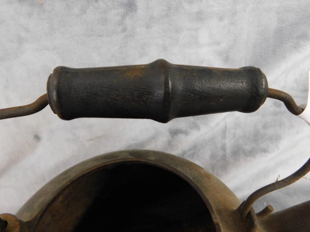 Vintage Foxell Jones Cast Iron Coffee Pot - Troy NY - 8.5" x 13" x 10" - 5
