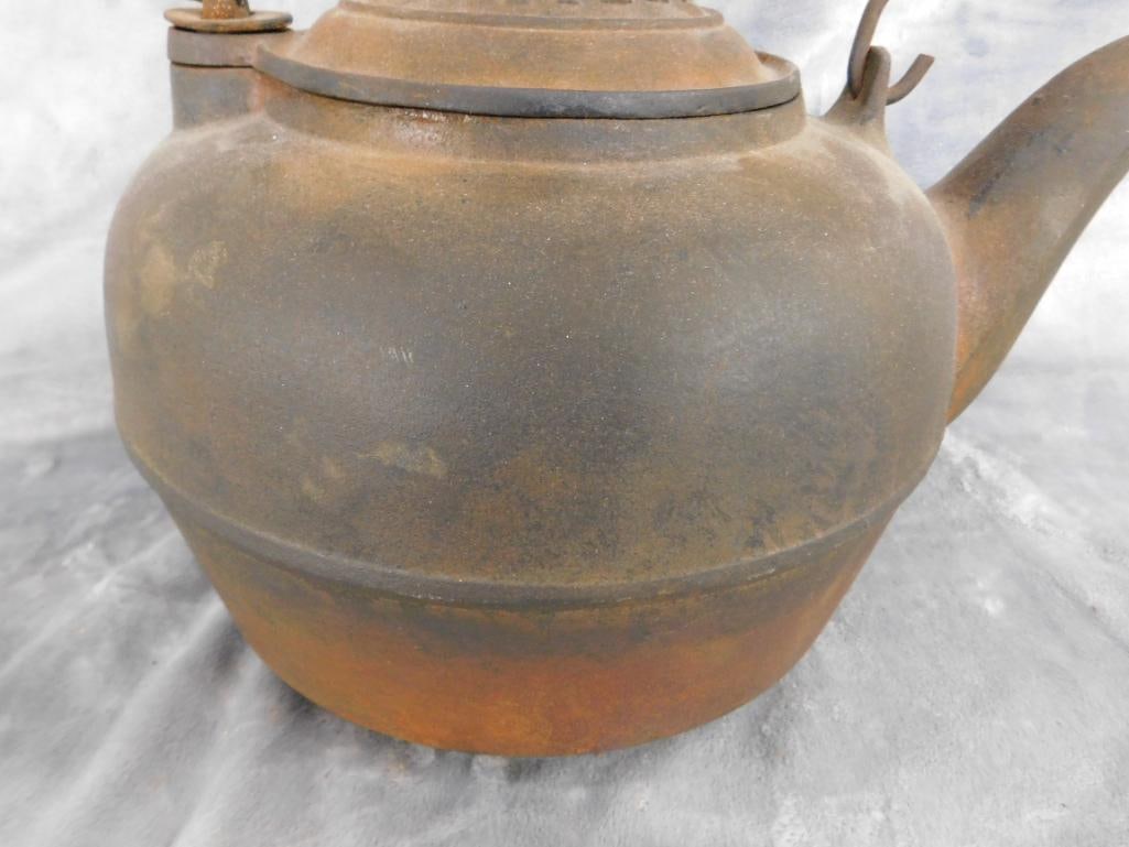 Vintage Foxell Jones Cast Iron Coffee Pot - Troy NY - 8.5" x 13" x 10" - 7