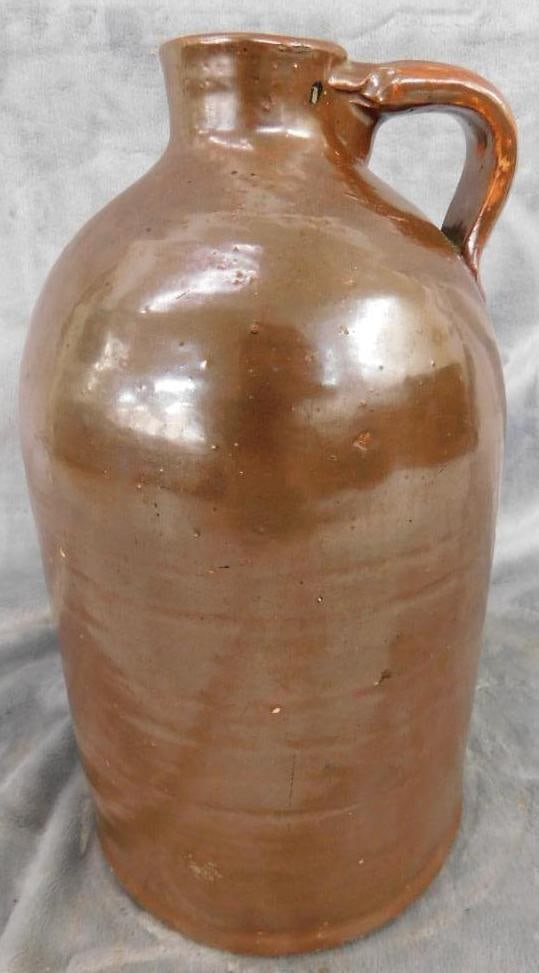 Southern Potter Handled Jug - Unsigned - 11.5" x 6.5": See Photos For Condition and Details
