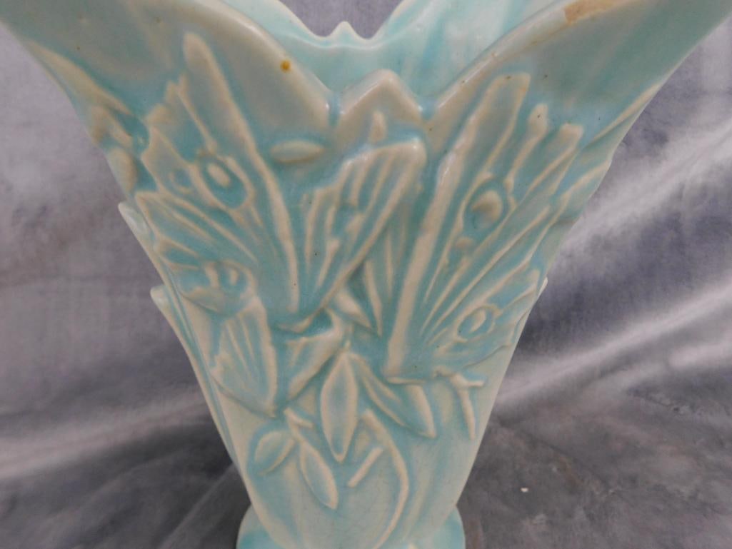 Vintage Nelson McCoy Pottery Vase - Chip On Base - 9" x 6" x 4" - 3