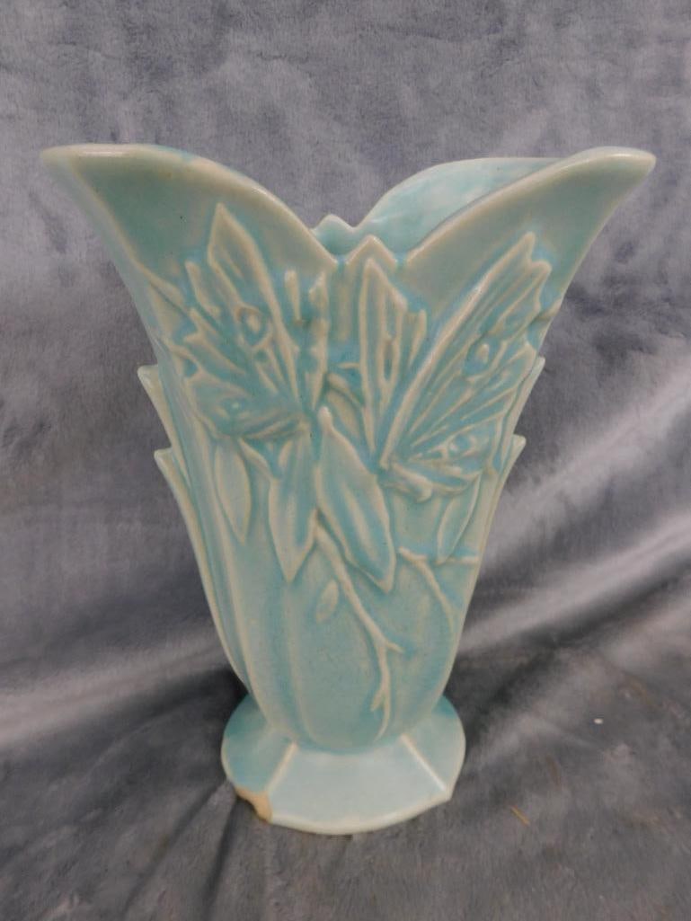Vintage Nelson McCoy Pottery Vase - Chip On Base - 9" x 6" x 4" - 6